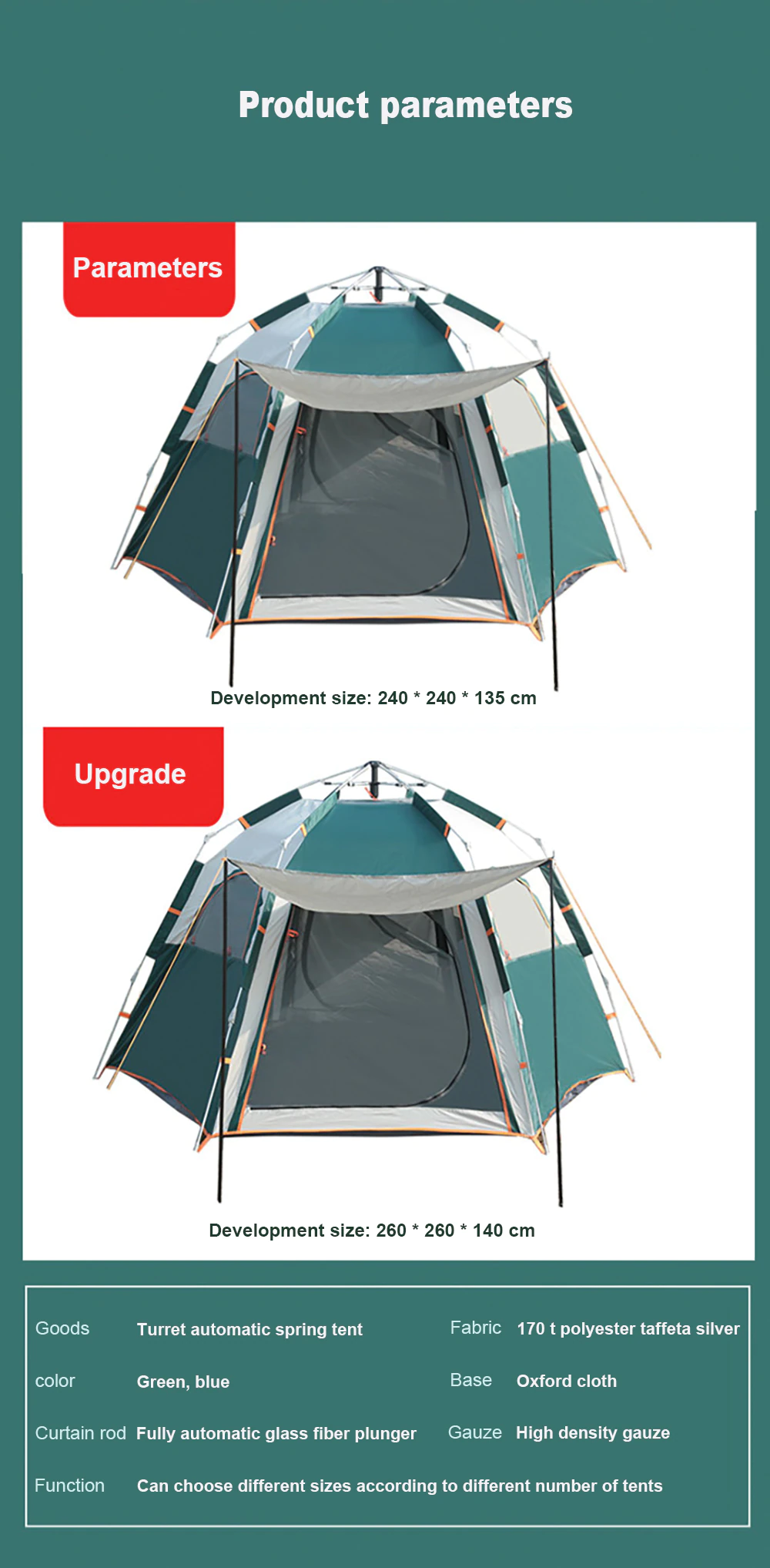Cheap Goat Tents Automatic Camping Tent For Outdoor Camping Hiking Hexagon Tent Waterproof Big Space Travel Tent Hight Quality Camping Shelters   
